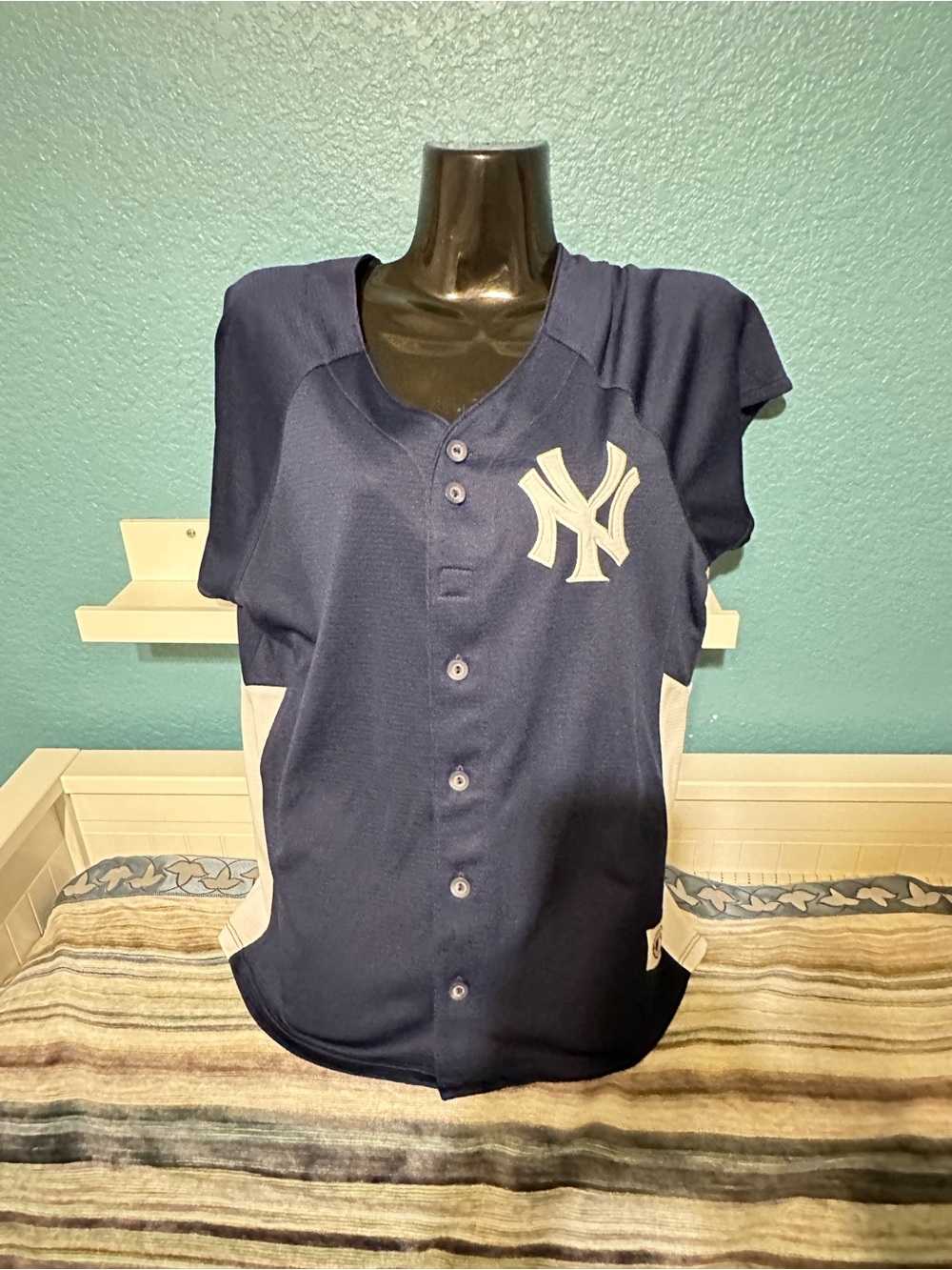 New York Yankee’s  women’s  skort set White Pinstripe  Skirt with NY jersey top